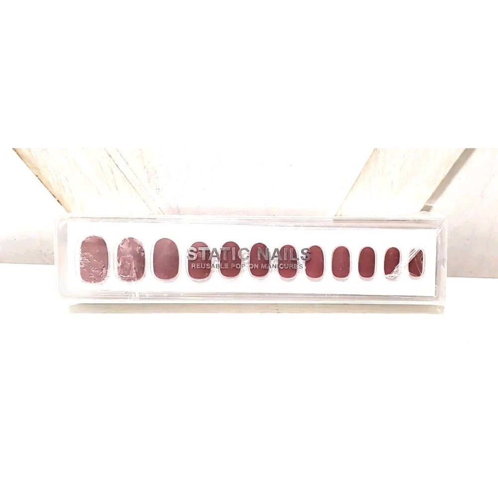 Static Nails THORNS AND ROSES Round Pop On Manicure 24pc Set 12 Sizes